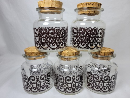 Glass storage jars - storage, vtg