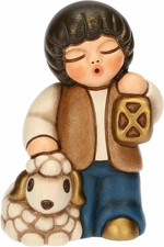 - Bimbo Con Lanterna - Ceramica - Collezione Presepe Classico - 4,5 X 3,4 X 6,5 