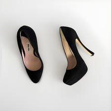 MIU MIU DECOLLETE PELLE SCAMOSCIATA NERO