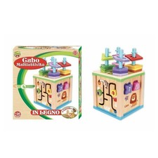 CUBO MULTI ATTIVITÀ IN LEGNO GIOCATTOLO GIOCO EDUCATICO DIDATTICO BAMBINI +24 M