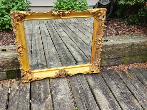 Specchio legno dorato - legno,