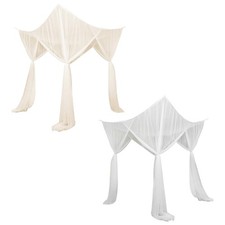 Tenda per letto a baldacchino con 4 montanti angolari, tenda per letto sospesa,