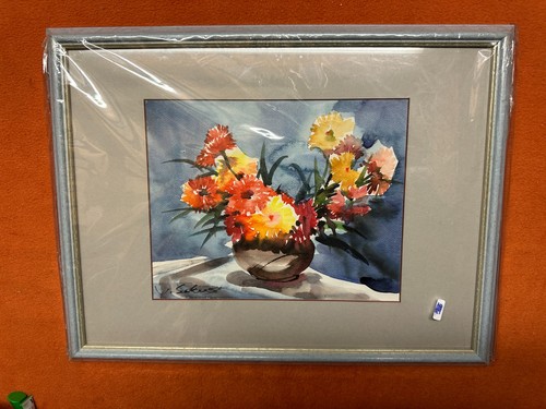 Vecchio dipinto con fiori - con,