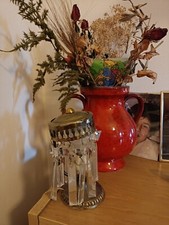 lampadario cristallo antico e 2 abat jour 