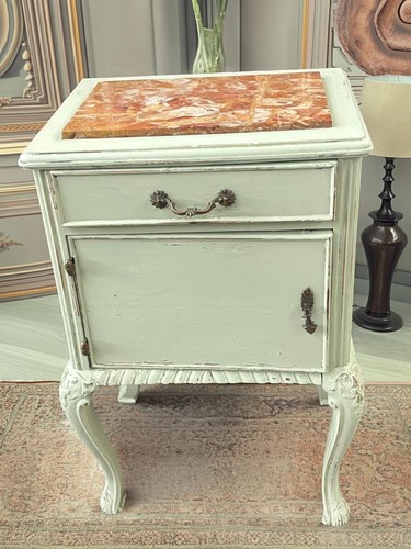 Comodino restaurato con top - , in