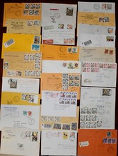 Lotto n. 25 Buste Raccomandate Italia Repubblica Varie affrancature e vari anni