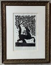 BRUNO DA OSIMO , xilografia con cervo , firmata e datata 1936