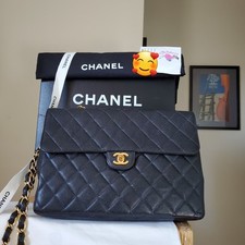 CHANEL Classic black Caviar