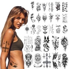 Tatuaggi Temporanei Set 40 Fogli Tatuaggi Finti Uomo Donna Impermeabili Estate
