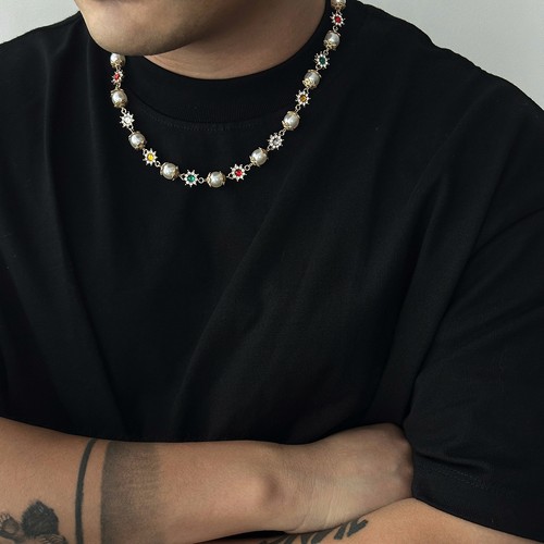Collana fiori perle hip - , hop