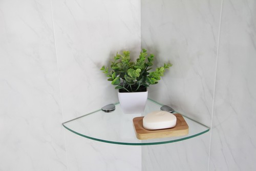 Mensola vetro parete - parete, bagno