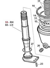 Perno destro sterzo trattorino