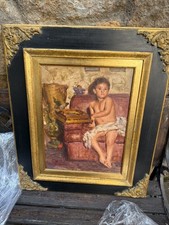 Dipinto Epoca Olio Su Tela 