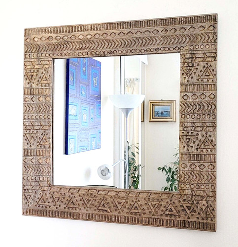 Specchio quadrato legno - in,