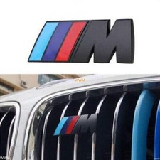  Distintivo griglia radiatore logo M metallo per BMW anteriore cromato nero!