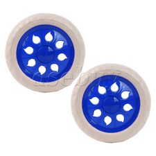 2 Pezzi Ruote per Carrello in Plastica Diametro 160mm Capacità di Carico 22-33 Lbs Blu