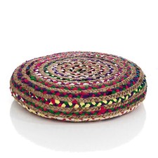 POUF BASSO SUSAN RIVESTIMENTO 30% JUTA 70% COTONE ORESTELUCHETTA
