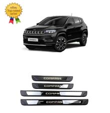✅ KIT 4 MODANATURE BATTITACCO PEDANE Sottoporta in ABS acciaio per Jeep COMPASS