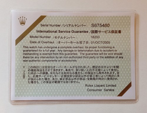 Rolex certificate warranty - rolex,