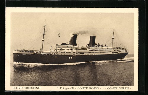 Cartolina piroscafo conte - cartolina,