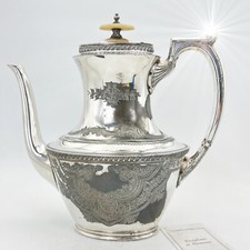 Antica Caffettiera Inglese in Argento Silver plated sheffield teiera 800 incisa