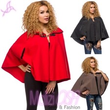 PONCHO DONNA MANTELLA IN PANNO CON COLLO CAPPA COPRISPALLE