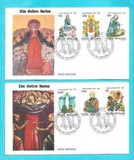 VATICANO+°-1988: 2 BUSTE F.D.C. THE GOLDEN SERIES-ANNO MARIANO 87/88-BUONE COND.