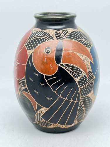 Vaso ceramica intagliato - , a