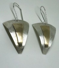 Semplice orecchino argento sterling 925 placcato oro argento gioielli donna 2...