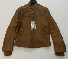 ALEXANDER MCQUEEN GIACCA BOMBER IN PELLE INVECCHIATA LAVATA IN BISCOTTO TG 48 S/M