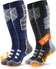 Calzini Da Sci in Lana Merino Da Uomo, Da Donna, 2 Paia, in Spugna Totale, Caldi