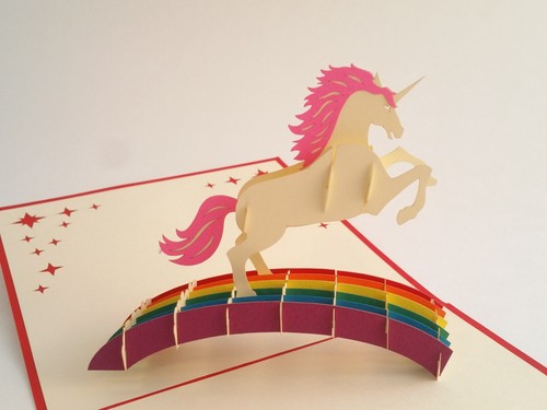 Unicorn pop greeting - pop-up, card