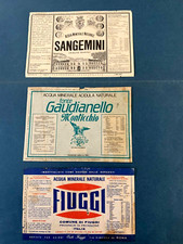 3 Etichette - Acqua Minerale - Sangemini - Gaudianello - Fiuggi - anni 80