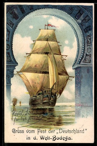 Litografia nave vela - a,