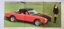 PUBBLICITA' BIFACCIALE FIAT 124 SPIDER RALLY E FORD GRANADA 59 X 27 CM