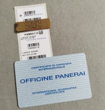 Panerai Luminor Pam00112 card 2011 good condition