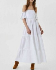 Abito lungo in cotone bianco