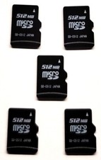 5x Scheda Memory Card TF Micro SD 512 MB (*9)