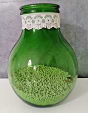 Damigiana a Bocca Larga in Vetro Verde 35 cm Vintage