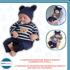 Bambola Reborn Maschio Noah 50 cm Realistica Vinile Corpo Intero Articolato