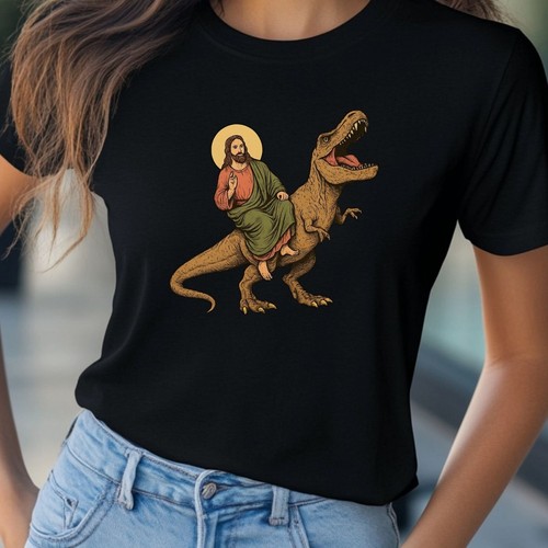Shirt donna gesù - gesù, t-rex