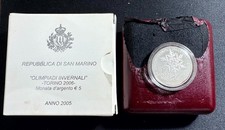 San Marino - 5 Euro Proof 2005 - Olimpiadi Invernali Torino 2006 Ag.