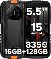 Rugged Smartphone 2025,16GB+128GB, 5.5" HD+ Telefono Indistruttibile Android 15,