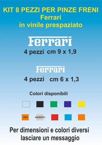 Adesivi pinze freni ferrari - adesivi,