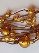 Collana Girocollo Foglio D'oro Antica Murrina Venezia  Made in Italy.