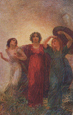 CARTOLINA  ARTE PITTURA PLINIO NOMELLINI TRENTO E TRIESTE CULTURA VIAGGIATA 1918