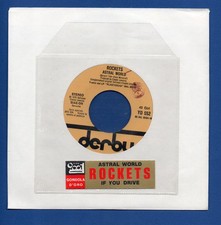 ROCKETS Astral World / If You Drive JB strip 45 JUKE BOX 7 sticker PROMO