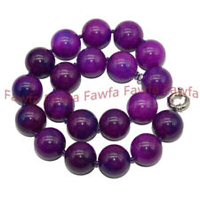 Enorme rara collana di perline con pietre preziose rotonde viola naturale 20 mm 16-28"" AA