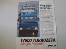 advertising Pubblicità 1987 IVECO TURBOZETA TURBO ZETA