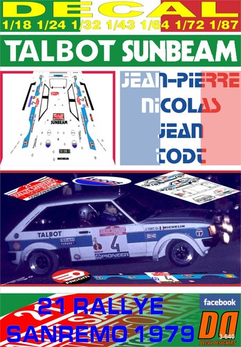 Decal talbot sunbeam - talbot, lotus